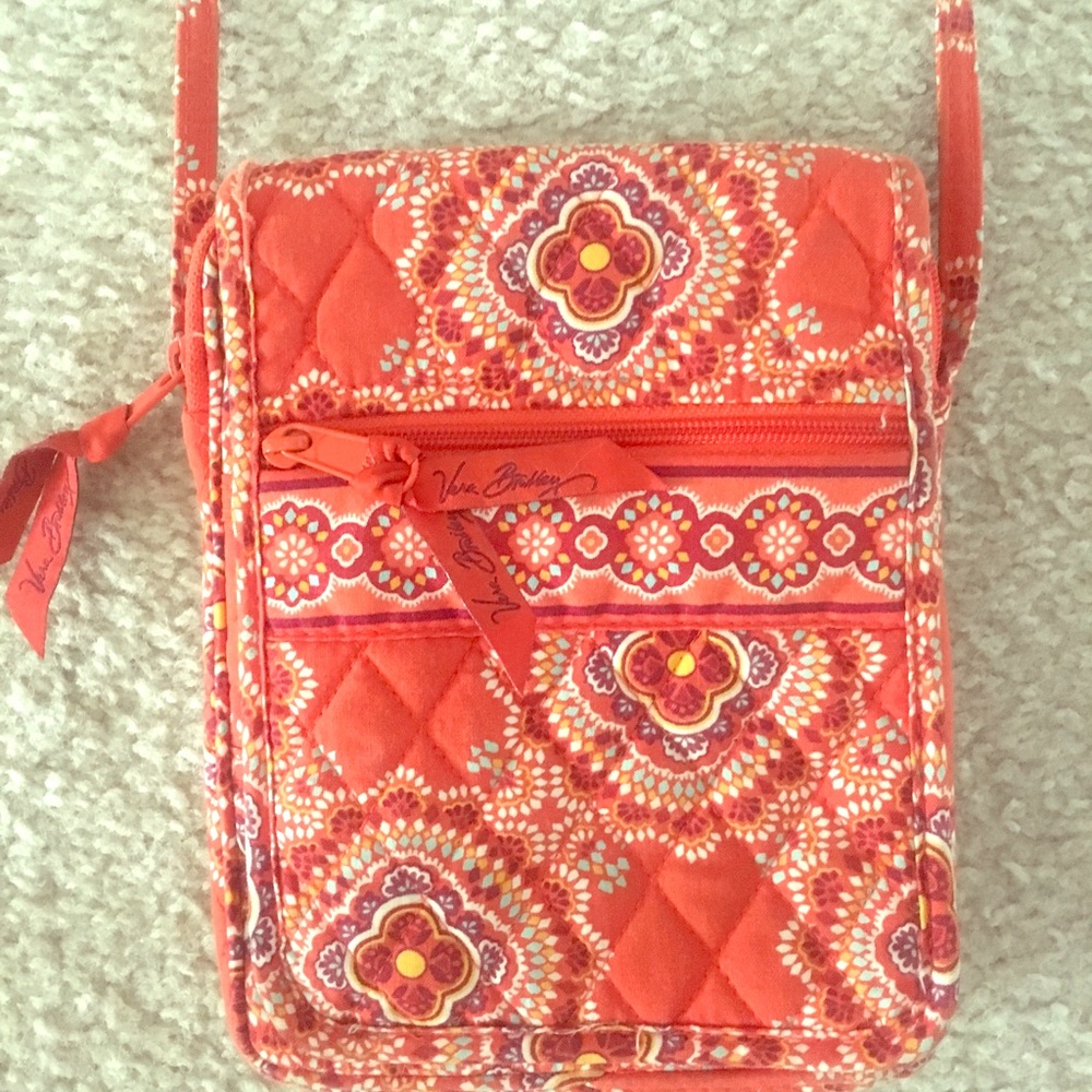 Vera Bradley orange patterned crossbody purse